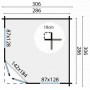 Plan Chalet en bois 9m2 306x306cm RIINA de Jardin et Chalet