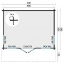 Plan du Chalet bois 16,1 m2 Miami 380x500m2 de Jardin et Chalet