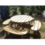 Table de pique-nique ronde en bois diamètre 219cm