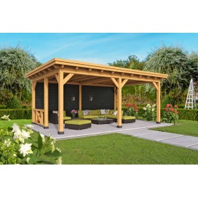 Bâtiment Odense XL 550x378cm Red Class Wood Type 2 - Toit plat