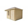 Chalet bois en kit 7,8+3,6m2 Senga 300x440cm - 44mm - 2 pièces