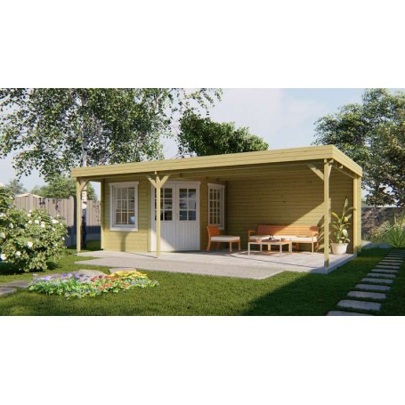 Chalet bois 6,9+17,1m2 400x700cm Annette