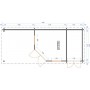 Chalet bois 6,7+3,7m2 300x705cm Olson