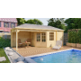 Chalet en bois 10m2 Ourson 300x705cm - 44mm - double vitrage