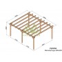 Plan de pergola à toit plat en lamellé collé