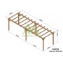 Pergola Valencia de 3 à 10 mètres toit plat lamellé collé