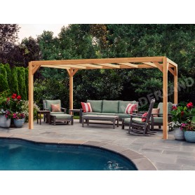 Pergola Alicante de 3 à 8 mètres toit plat lamellé collé