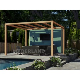 Pergola Santander de 3 à 6 mètres toit plat lamellé collé