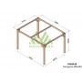 Pergola Tarragona de 250 à 400cm toit plat lamellé collé