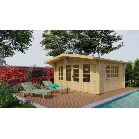Chalet bois 20m2 440x440cm Derby
