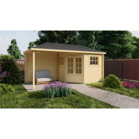 Chalet bois 5,3+5,3m2 500x250cm DIANE