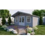 Chalet bois 20m2 Viggo 400x500cm porte double 2 grandes fenêtres