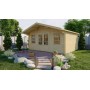 Chalet bois 20m2 Viggo 400x500cm porte double 2 grandes fenêtres