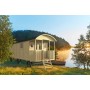 Roulotte en bois 240x700cm + terrasse 120cm Jardin et Chalet