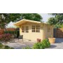Chalet en rondin de bois 16m2 Inge 420x420cm double vitrage