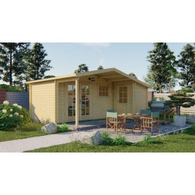 Chalet bois 10.6+5.4m2 530x450cm Wolfgang