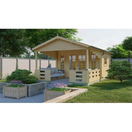 Abri de jardin avec terrasse couverte 10,8+9,0m2 Sanstrov