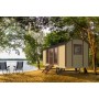 Roulotte en bois Babette 600x240cm - Porte latérale, double vitrage