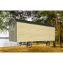 Roulotte en bois Babette 600x240cm - Porte latérale, double vitrage