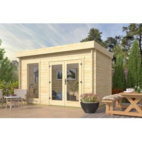 Abri de jardin 10m2 Alayna 250x400cm - 40mm - Toit plat - Plancher inclus