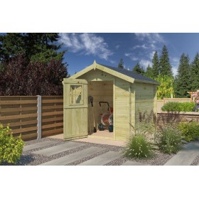 Abri de jardin 4m2 Lucerne 205x205cm - 19mm - Imprégnation verte