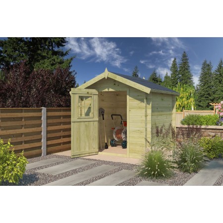 Abri de jardin 4m2 Lucerne 205x205cm - 19mm - Imprégnation verte