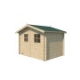 Vue de profil Abri de jardin 5m2 Luzerne 265x205cm - 19mm - Couverture incluse