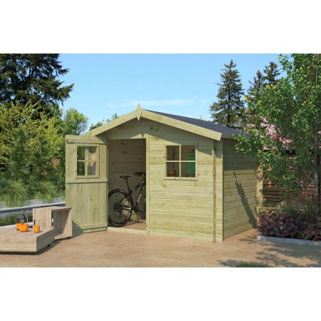 Abri de jardin 5m2 Luzerne 265x205cm - 19mm - Imprégnation verte