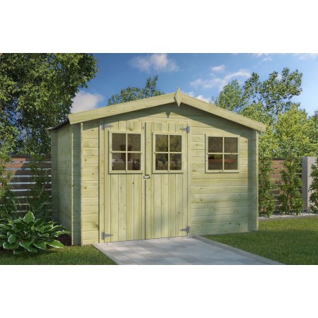 Photo Abri de jardin 6m2 Zurichois 295x205cm - 19mm - Imprégnation verte