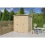 Photo porte fermé Abri de jardin 3m2 Swedenborg 180x180cm - 19mm - Toit en bac acier laqué