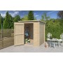 Photo porte ouverte Abri de jardin 3m2 Swedenborg 180x180cm - 19mm - Toit en bac acier laqué