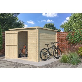 Photo Abri de jardin 5m2 Svalbardais 240x240cm - 19mm - Toit en bac acier laqué