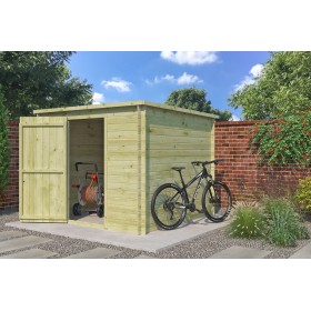 Photo Abri de jardin 5m2 Svalbardais 240x240cm - 19mm - Imprégnation verte