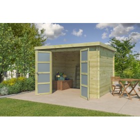 Abri de jardin 7m2 Hubert 295x250 - 19mm - Imprégnation verte