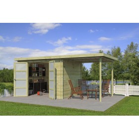 Photo Abri de jardin 12m2 Hubert 500x250 - 19mm - Imprégnation verte