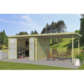 Abri de jardin 15m2 Hubert 600x250 - 19mm - Imprégnation verte