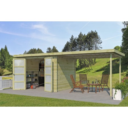 Abri de jardin 15m2 Hubert 600x250 - 19mm - Imprégnation verte