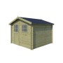 Vue de l'abri de jardin 9m2 Salzland 295X295 - 28mm - Imprégnation verte