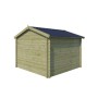 Vue arrière de l'abri de jardin 9m2 Salzland 295X295 - 28mm - Imprégnation verte