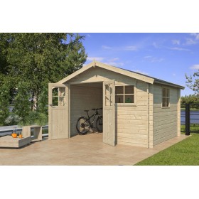 Abri de jardin 10m2 Caribe 355x295 - 28mm - Couverture incluse