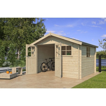 Abri de jardin 10m2 Caribe 355x295 - 28mm - Couverture incluse