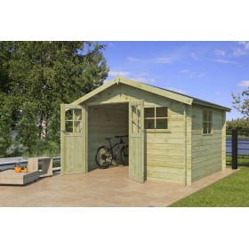 Photo de l'abri de jardin 10m2 Caribe 355x295, Imprégnation verte