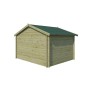Vue arrière de l'abri de jardin 10m2 Caribe 355x295, Imprégnation verte