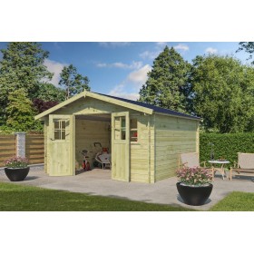 Photo de l'abri de jardin 12m2 Quebec - 28mm - Imprégnation verte