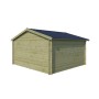 Vue arrière de l'abri de jardin 12m2 Quebec - 28mm - Imprégnation verte