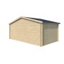 Vue arrière de l'abri de jardin 15m2 Ondatra Bac acier laqué + feutre condensation