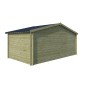 Vue de dos de l'abri de jardin 15m2 Ondatra - 28mm - Imprégnation verte