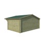 Vue de dos de l'abri de jardin 16m2 Imprégnation verte