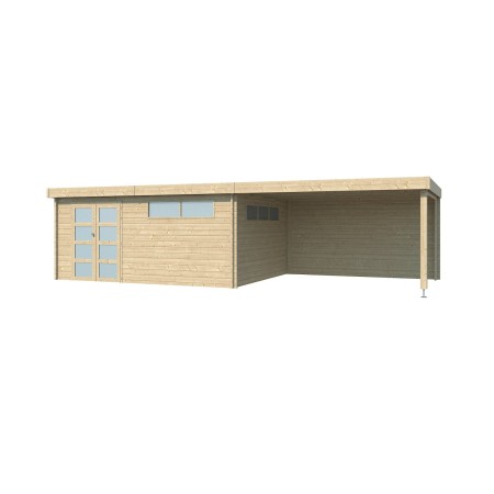 Vue du Pool House 35m2 - 905x385cm - 44mm - Bac acier laqué - Toit plat