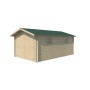Vue de coté du garage bois 16m2 Classic - pour 1 voiture